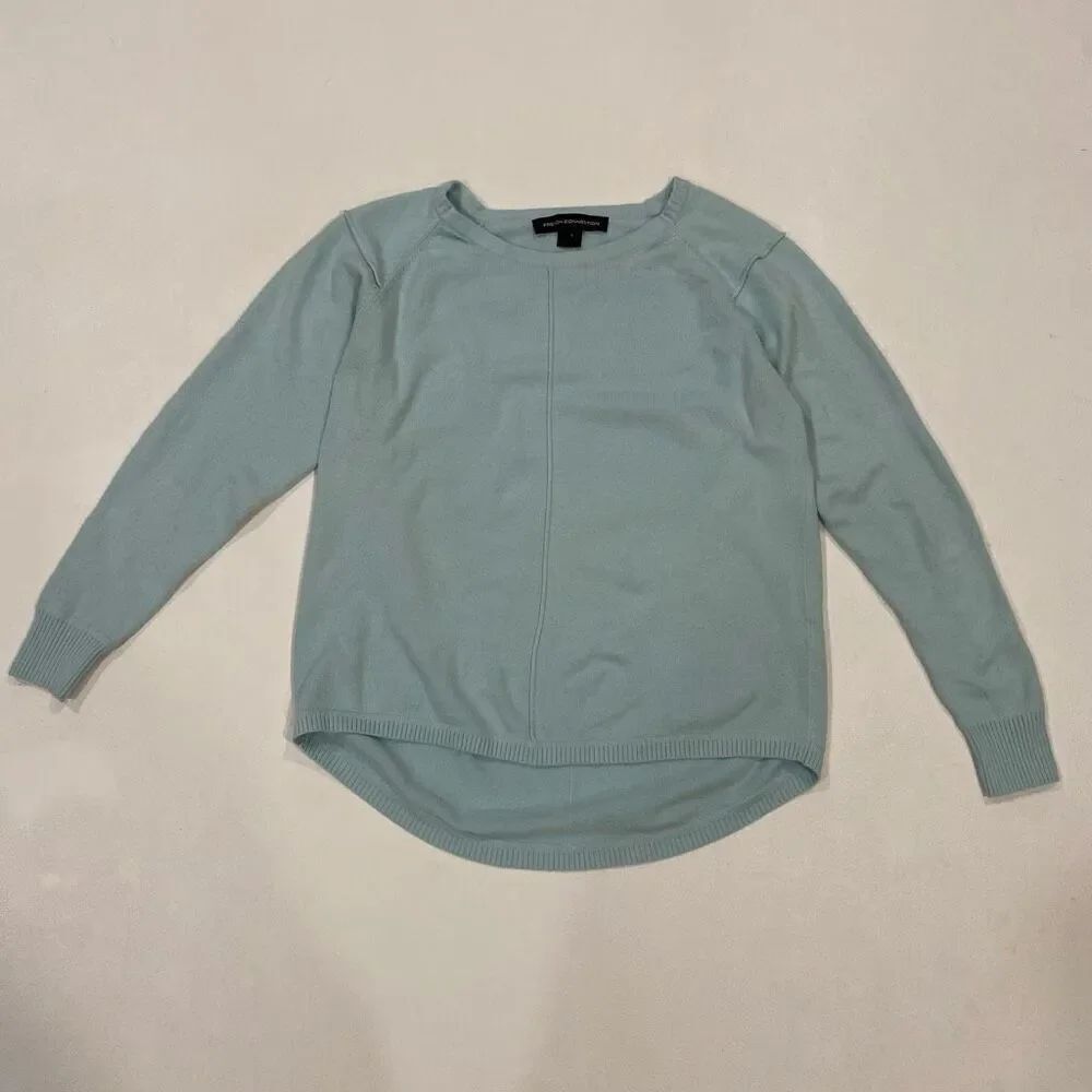 French Connection Women’s Blue Pullover Sweater Size L Long Sleeve Crewneck